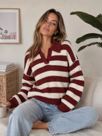 Striped Dropped Shoulder Sweater (14)