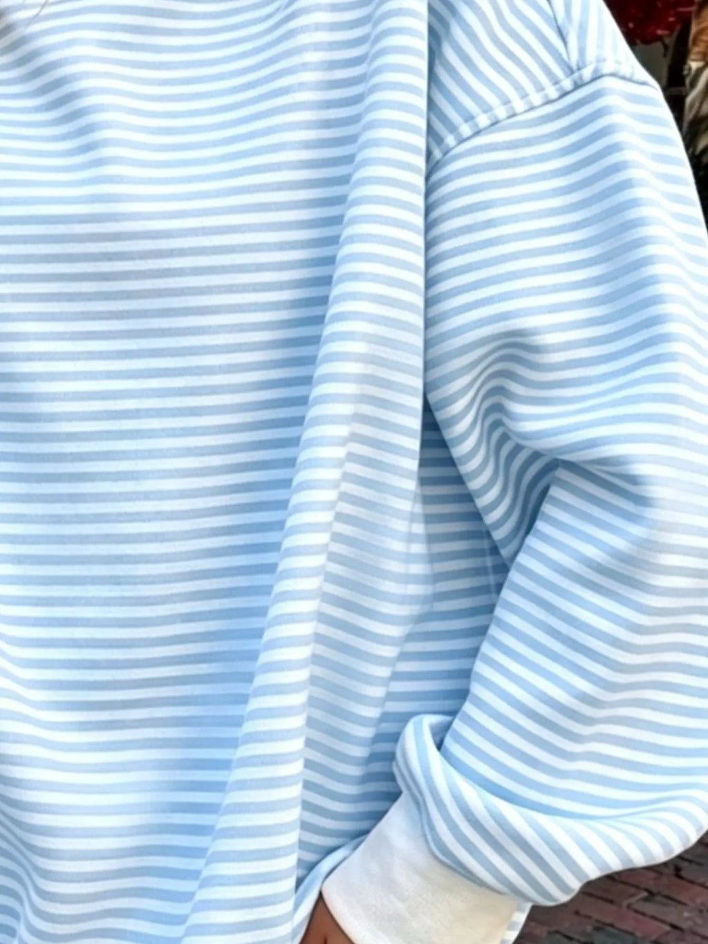 Oversized Striped Crew Neck Sweatshirt (5)