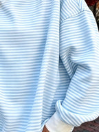 Oversized Striped Crew Neck Sweatshirt (5)