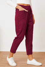 Pocketed Elastic Waist Pants (9)
