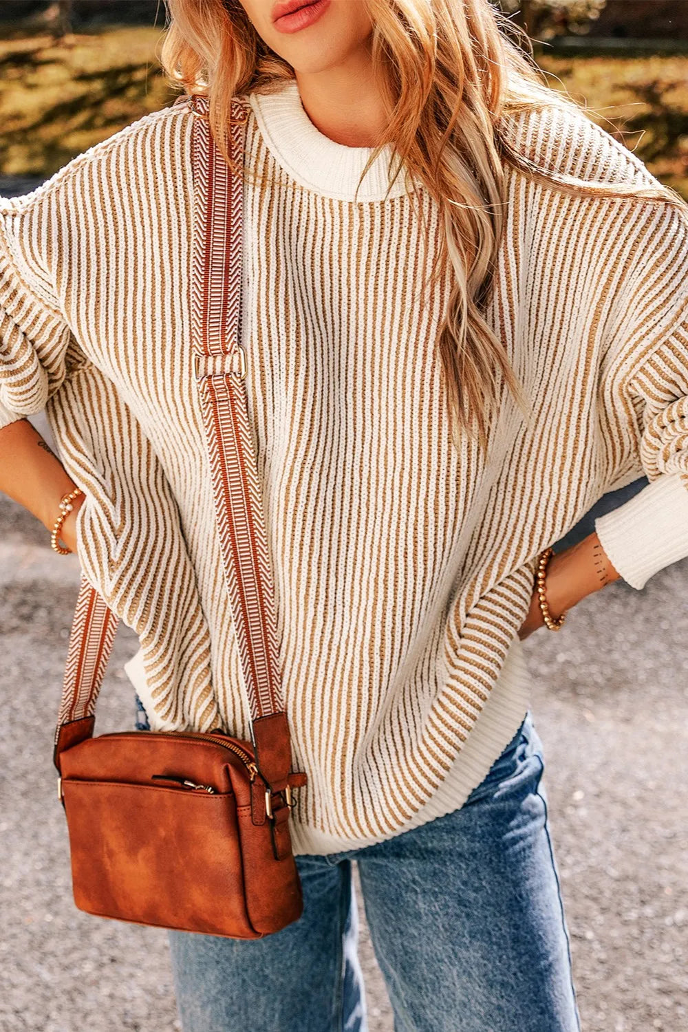 Round Neck Dropped Shoulder Sweater (13)