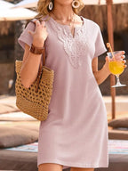 Waffle Knit Short Sleeve Dress (27)