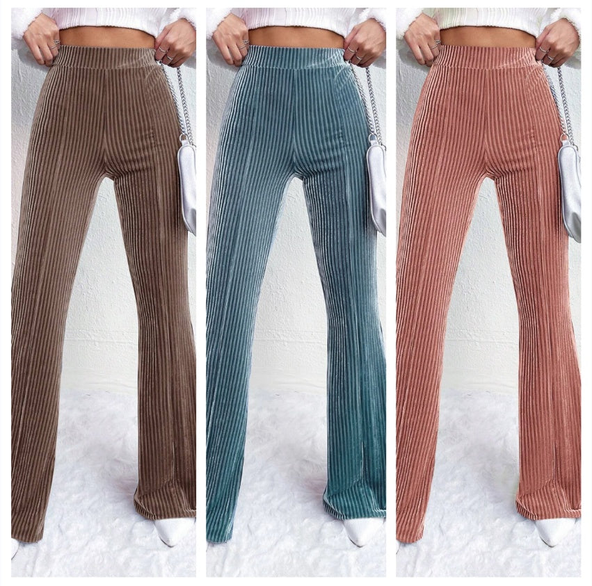 High Waist Lamp Wick Corduroy Bell-bottom Pants Wide Leg (14)