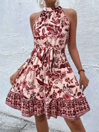 Floral Halter Neck Summer Dress Belt (6)