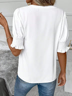 Notched Short Sleeve Blouse (3)