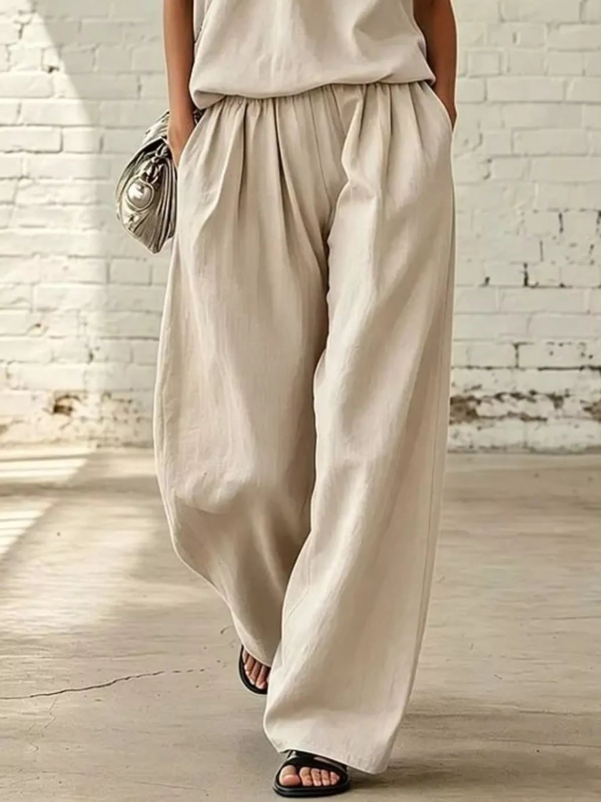 Full Size Sleeveless Top Wide-leg Pants Set Plus (6)