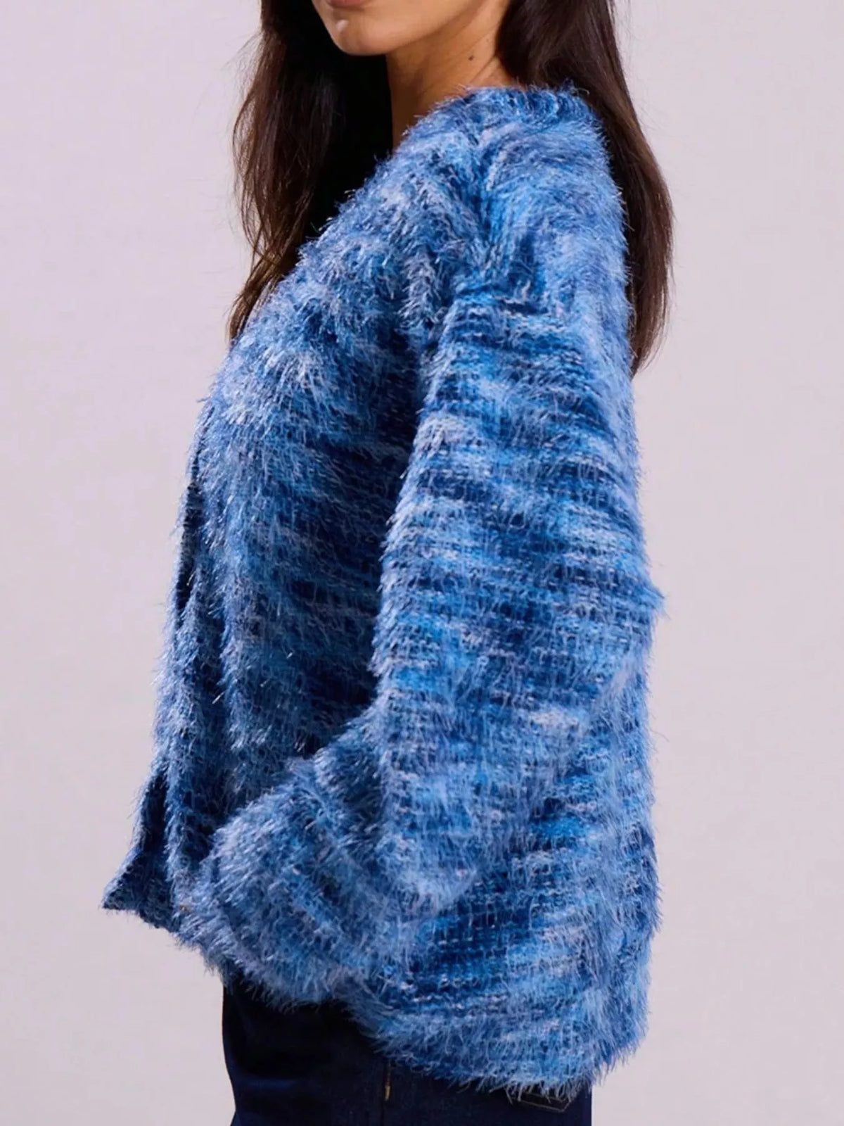 Chunky Knit V-neck Button-up Cardigan (12)