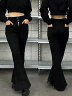 Full Size High-waisted Button-fly Flare Jeans Plus (16)