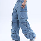 American High Street Multi-pocket Washed Baggy Jeans photo 4