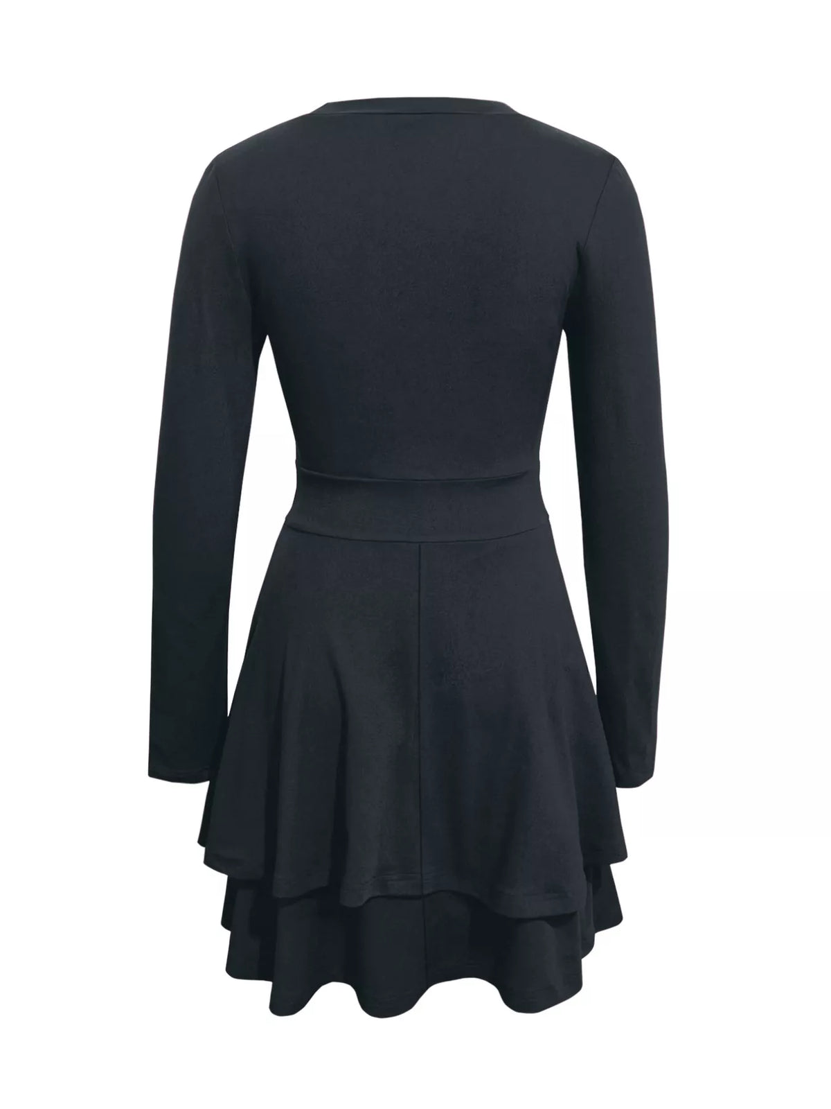 V-neck Layered Ruffle Mini Dress (5)