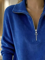 Full Size Corduroy Quarter-zip Sweatshirt Plus (2)