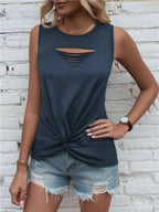 Cutout Twisted Round Neck Tank (12)