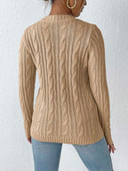 Cable-knit Round Neck Sweater (11)