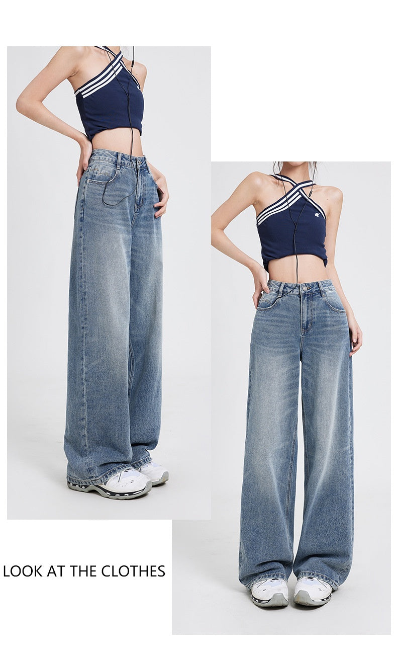 Wide Leg Jeans High Waist Baggy Straight Trousers photo 21