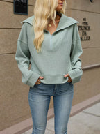 Half-zip Dropped Shoulder Sweatshirt (21)