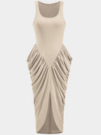 Ruched Detail Slit Midi Dress (6)