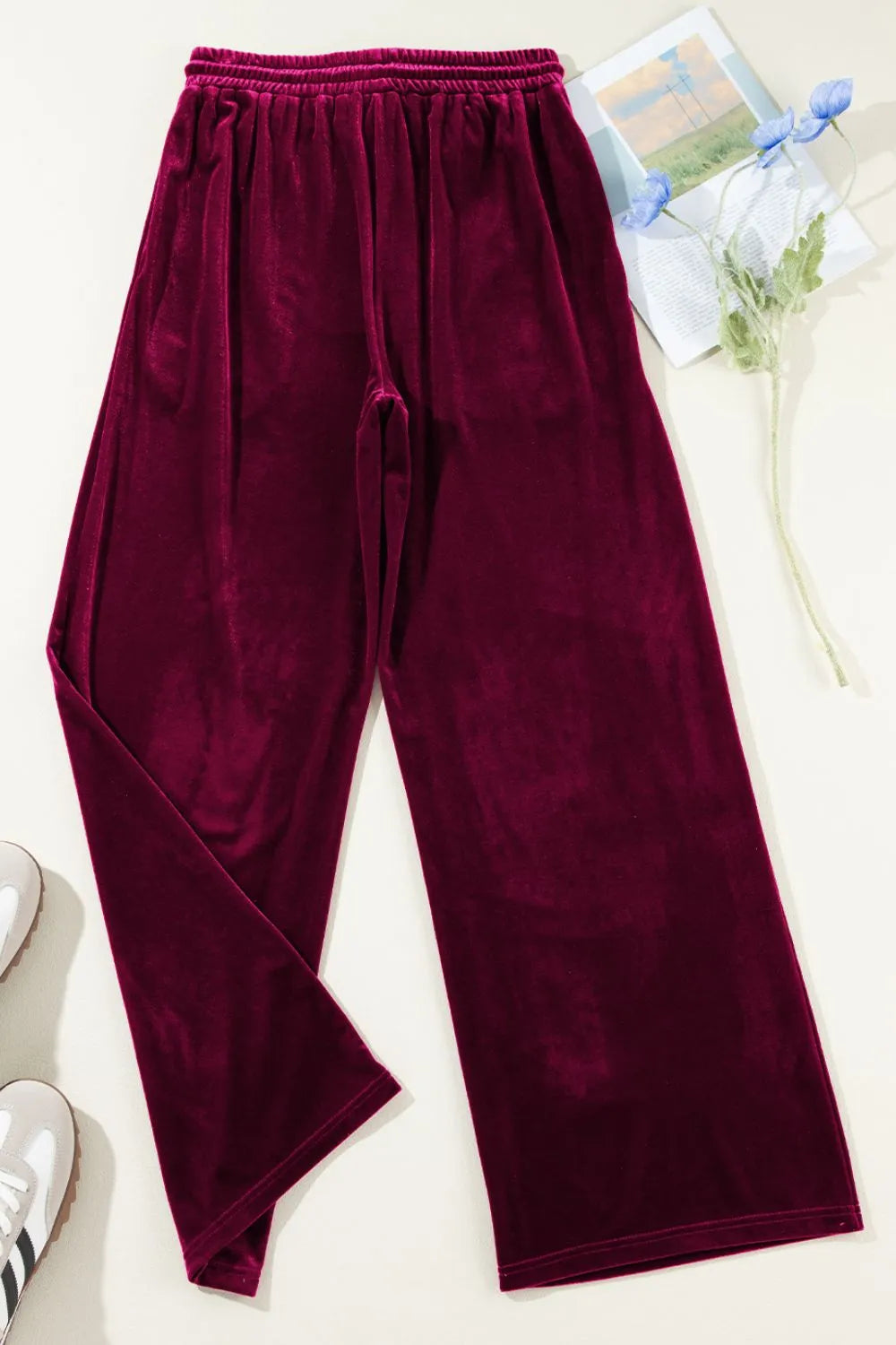 Drawstring Waist Wide Leg Active Pants (12)