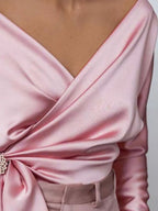 Surplice Long Sleeve Blouse (2)
