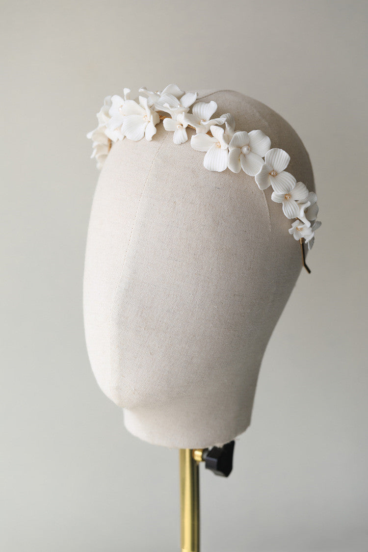Bridal Simple Ceramic Flower Headband photo 4