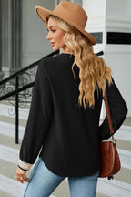 V-neck Long Sleeve T-shirt (2)