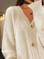 Full Size Textured Knit Button-down Cardigan Plus (2)