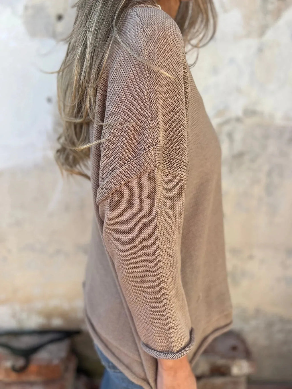 Full Size Casual V-neck Knit Sweater Plus (3)