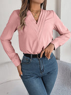 V-neck Long Sleeve Blouse (16)
