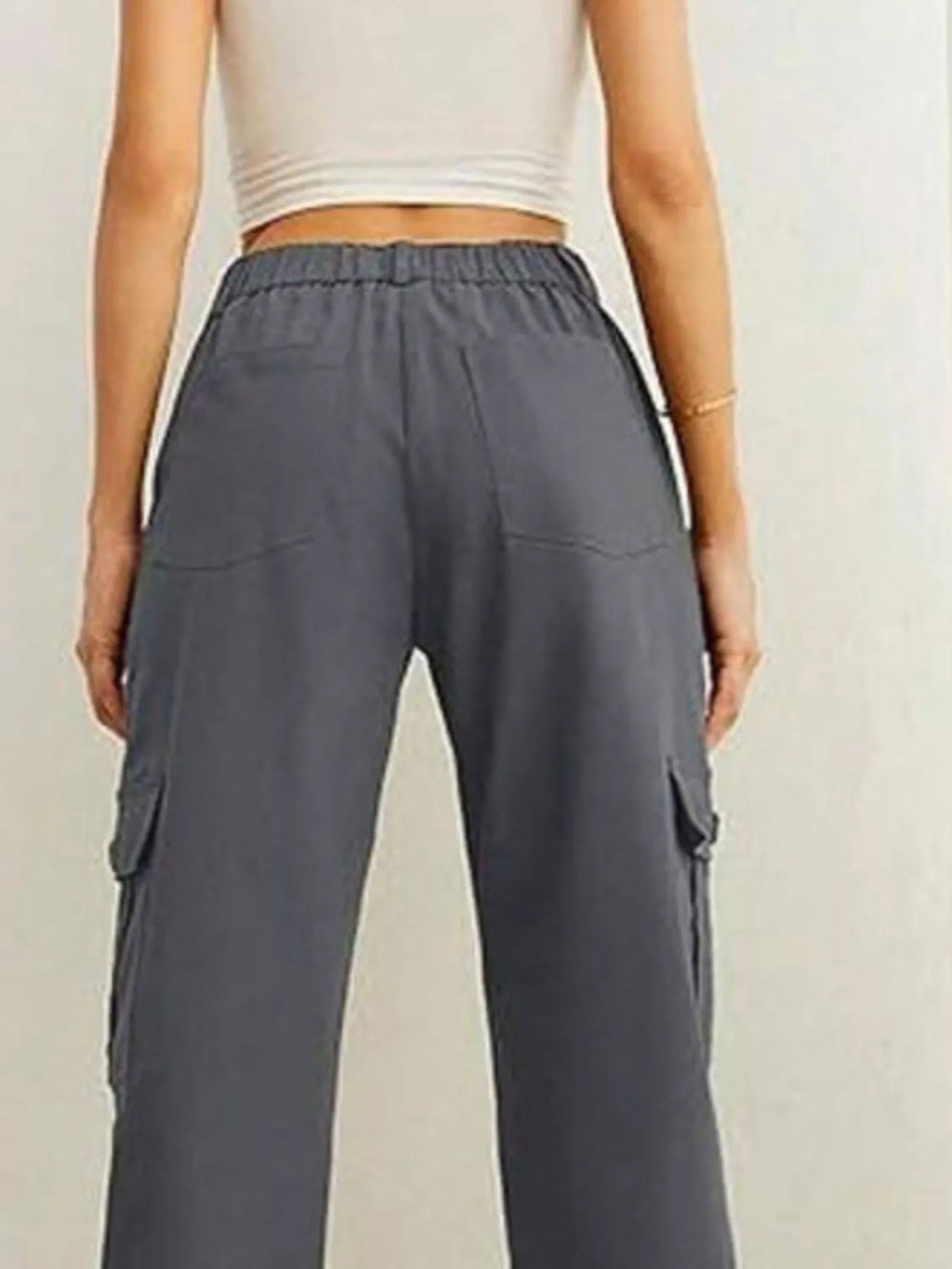 High-waisted Cargo Pants Drawstring Cuffs (8)