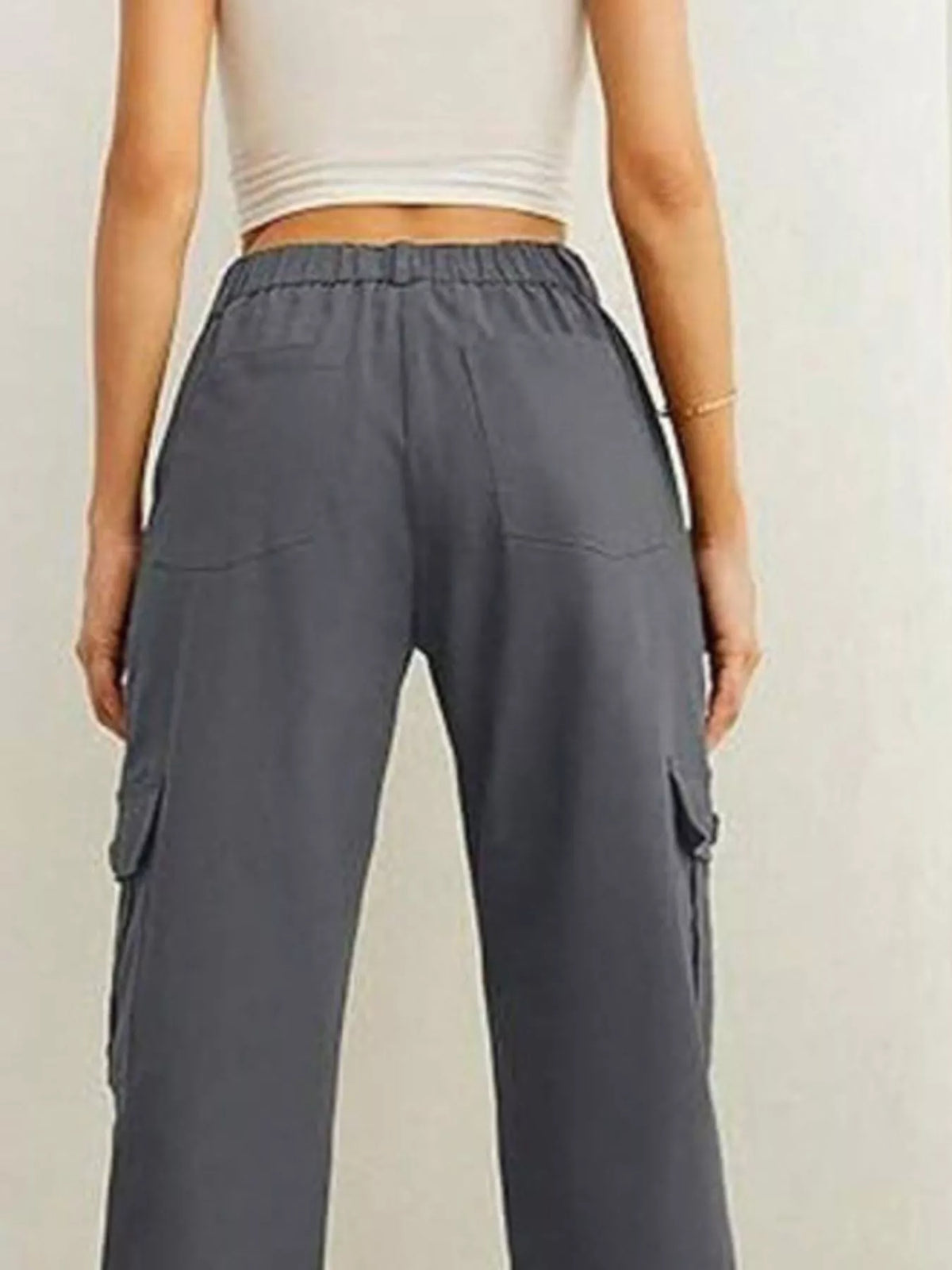 High-waisted Cargo Pants Drawstring Cuffs (8)