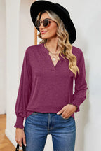 Notched Lantern Sleeve T-shirt (20)