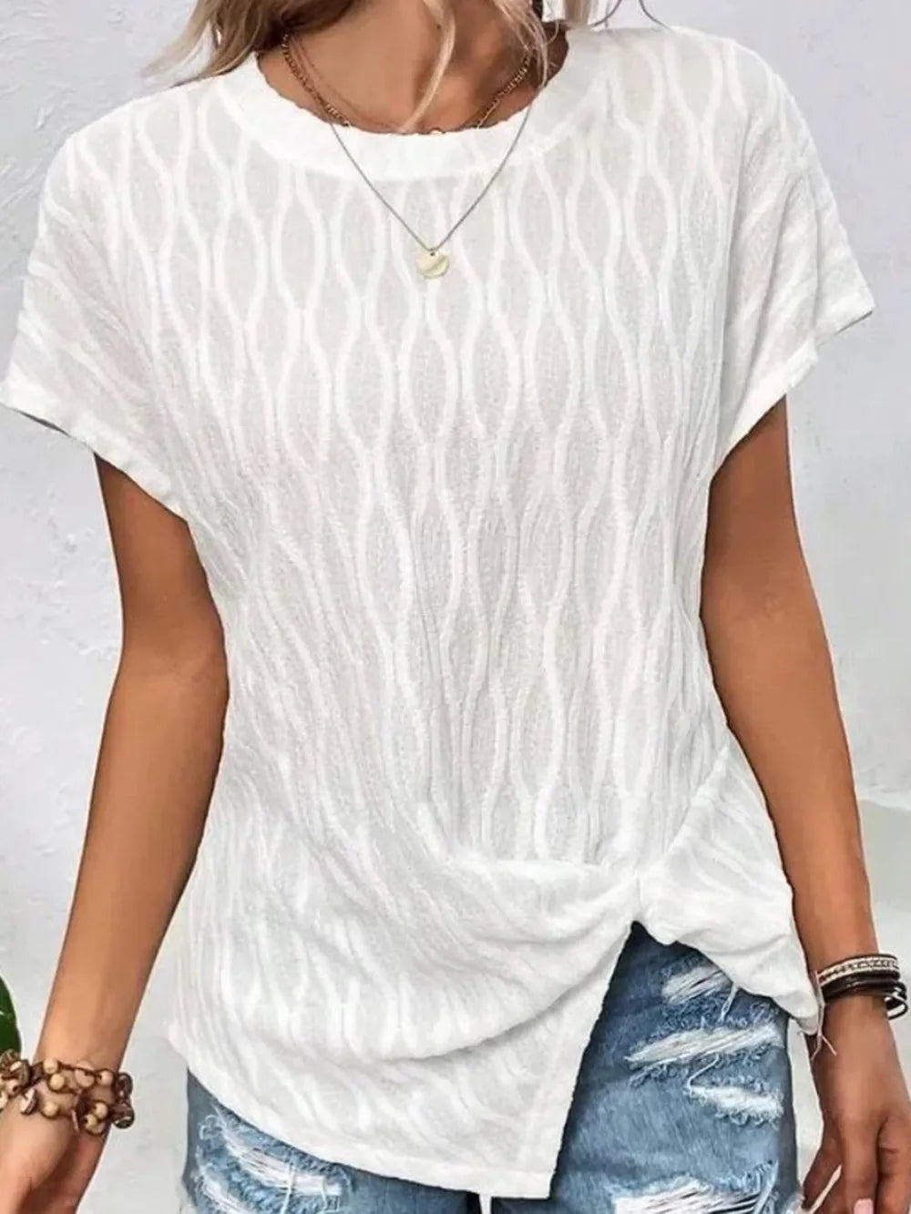 Full Size Round Neck Short Sleeve T-shirt