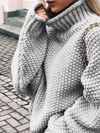 Chunky Knit Turtleneck Sweater (9)