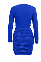 Ruched Cowl Neck Long Sleeve Mini Dress (8)