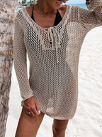 Openwork Long Sleeve Knit Cover Up (2)