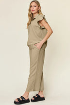 Ruffle Drawstring Wide Leg Set (35)