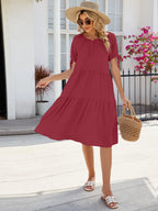 Tiered Round Neck Summer Dress (14)