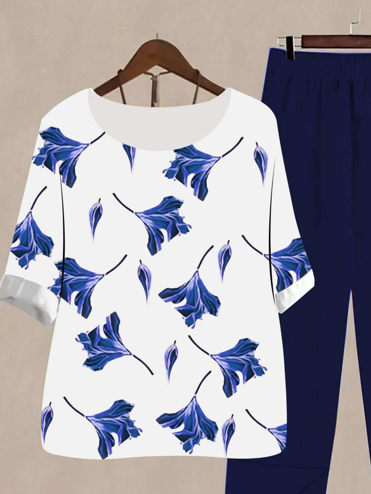 Printed Half Sleeve Top Pants Set (26)