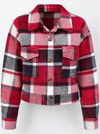 Plaid Button-front Cropped Jacket (51)