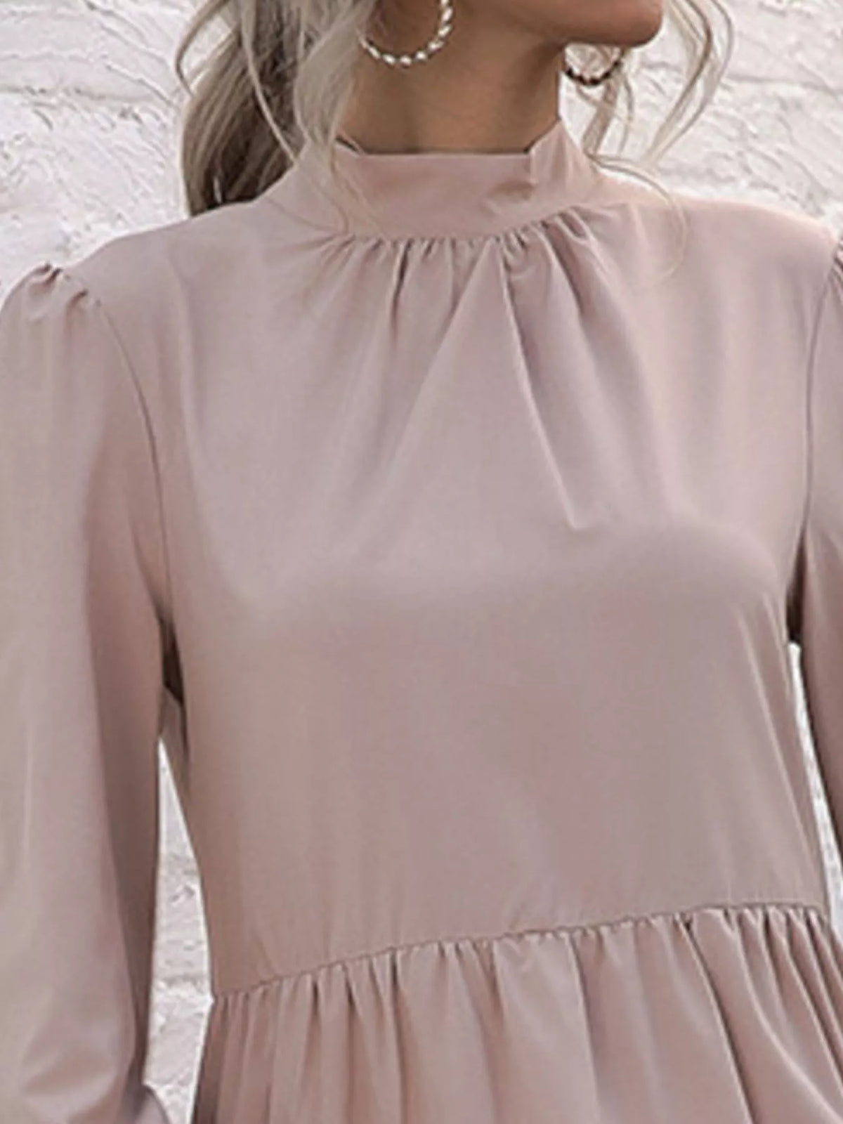 High-low Flounce Sleeve Dress (4)