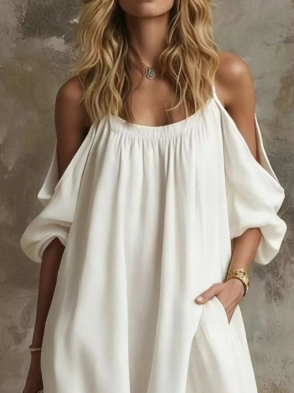 Full Size Cold-shoulder Linen Maxi Dress Plus (11)