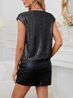 V-neck Sequin Cap Sleeve Top (16)