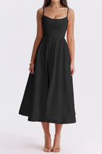 Floral Print Spaghetti Strap Midi Dress (13)
