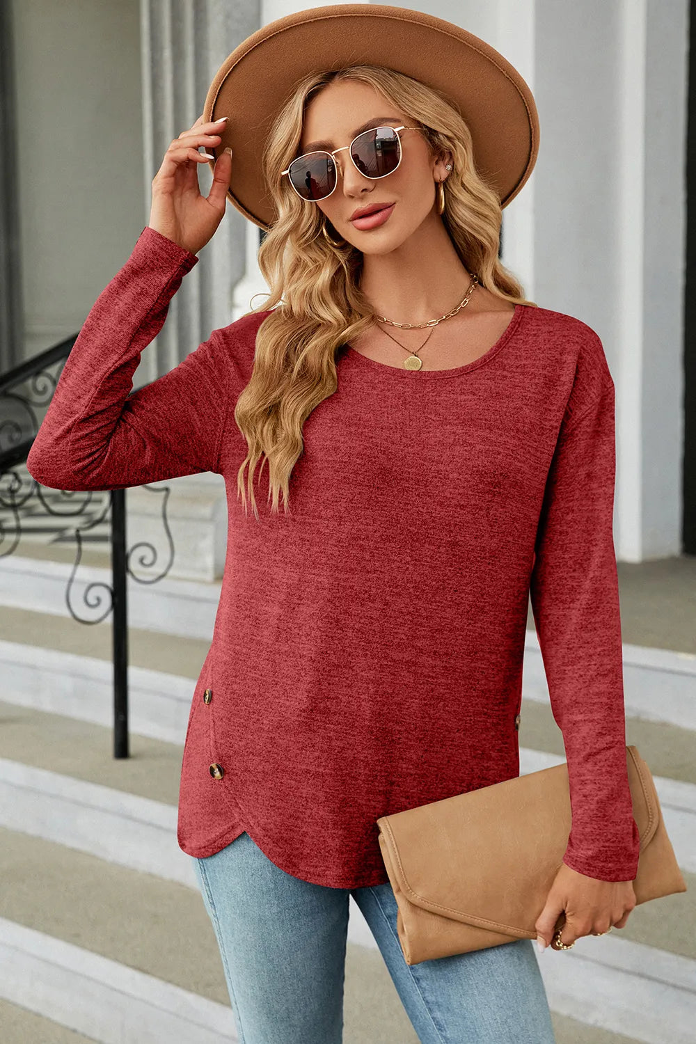 Round Neck Long Sleeve T-shirt (9)
