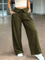 High-waisted Wide-leg Pinstripe Pants (4)