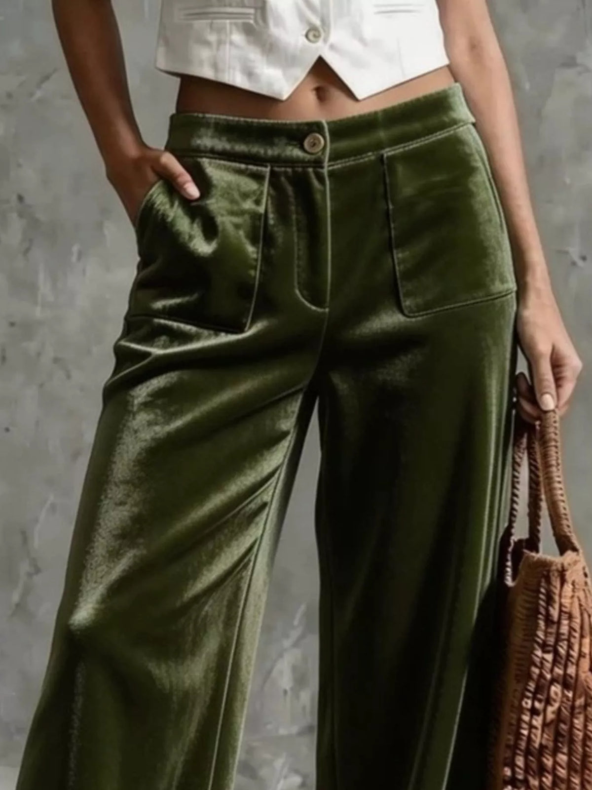 Full Wide-leg Velvet Pants (4)