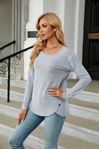 Round Neck Long Sleeve T-shirt (5)