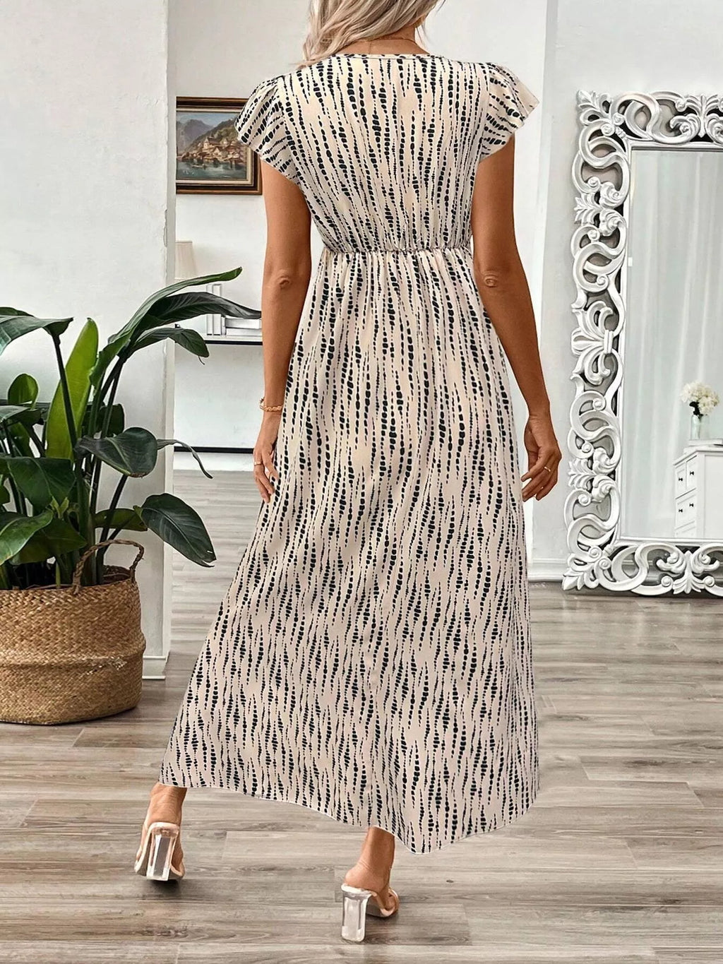 Surplice Cap Sleeve Midi Dress (6)
