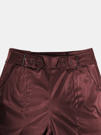Half Elastic Waist Wide Leg Pants (5)