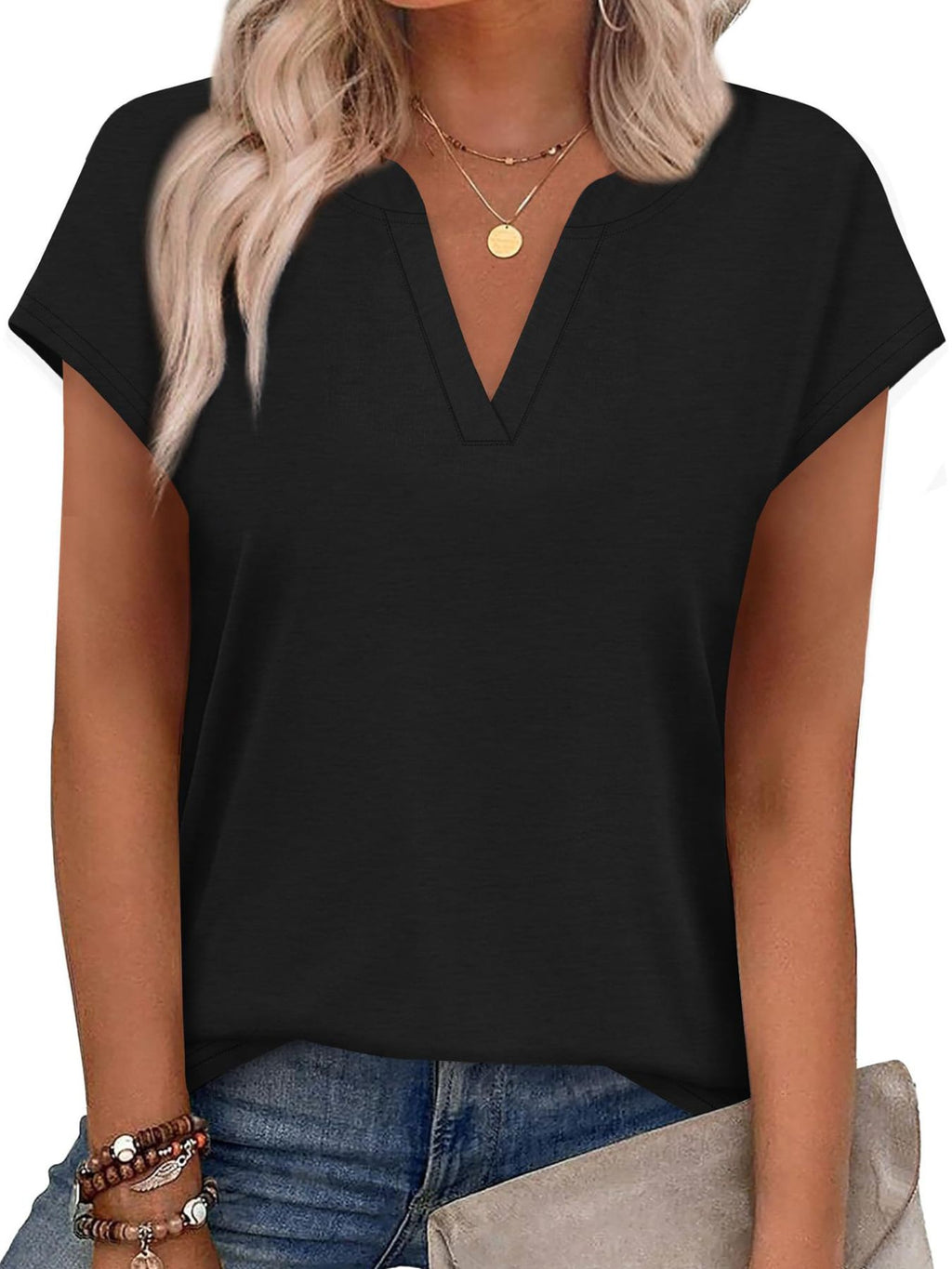 Notched Short Sleeve T-shirt (7)