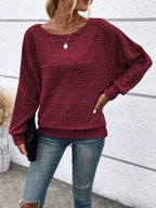 Ribbed Round Neck Long Sleeve Top (12)